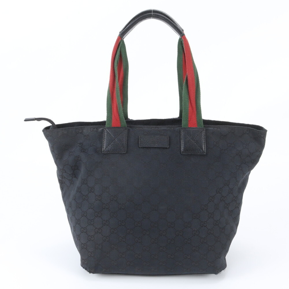 Gucci GG Canvas 131231 Leather Tote Bag Shoulder Handbag Black Women's
